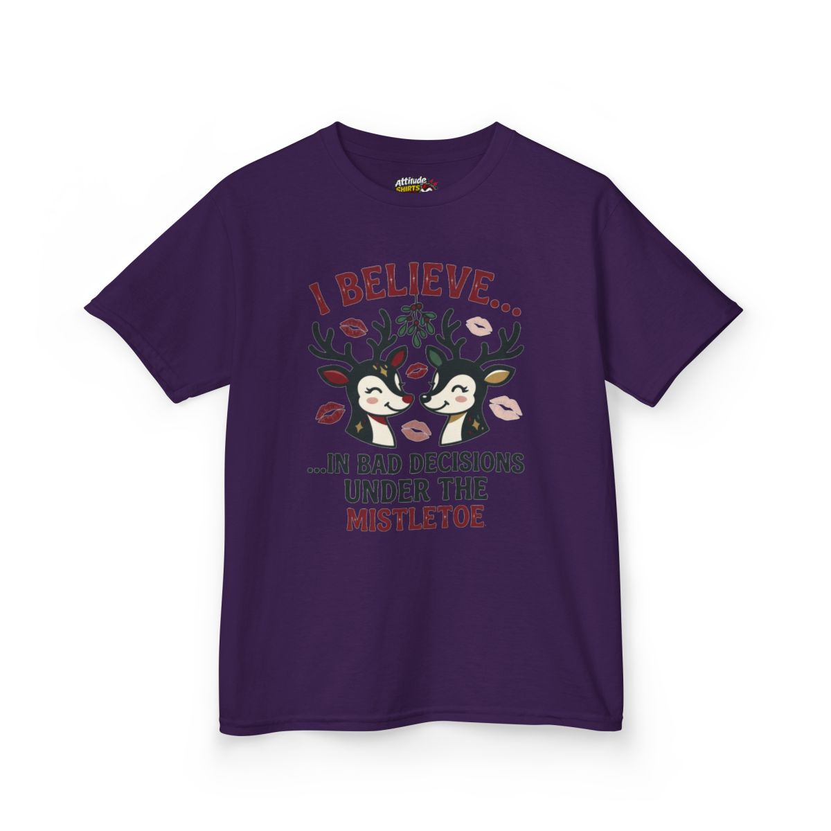 Color: Purple | Bad Decisions Under the Mistletoe Kids Tee