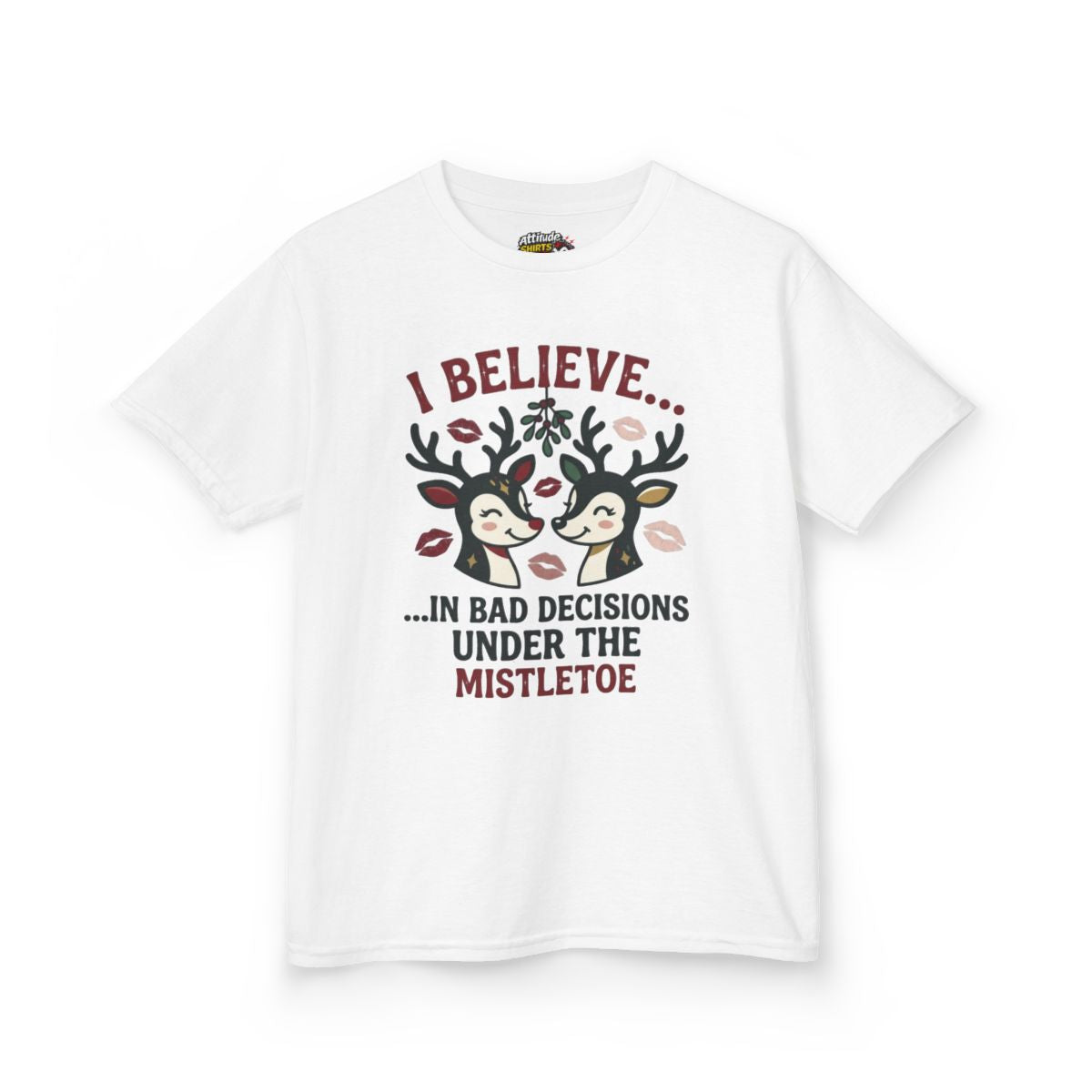 Color: White | Bad Decisions Under the Mistletoe Kids Tee