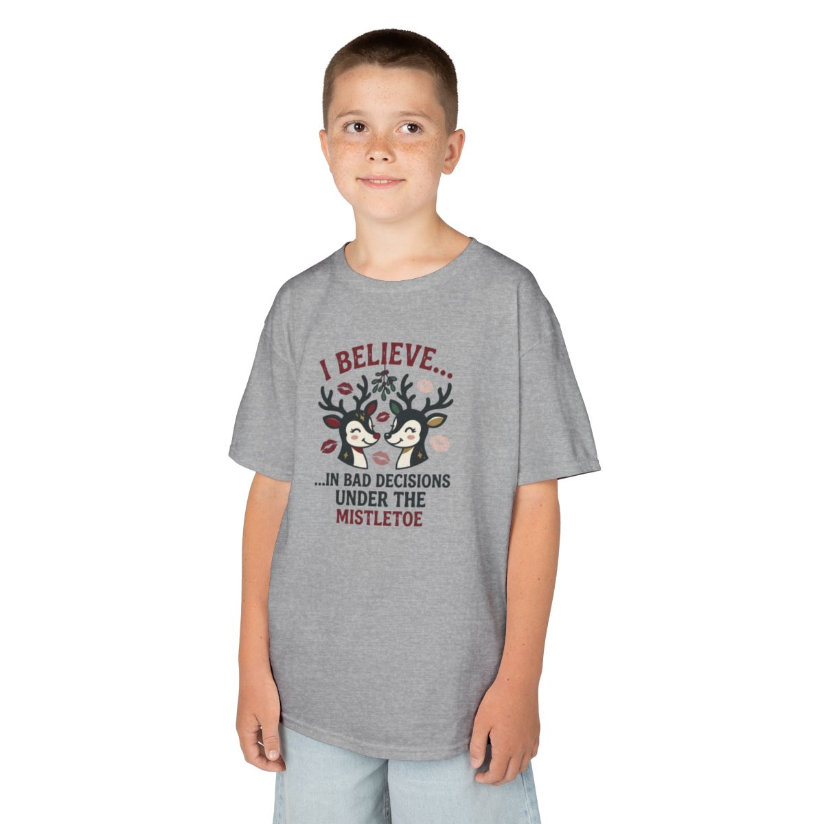 Color: Sport Grey | Bad Decisions Under the Mistletoe Kids Tee