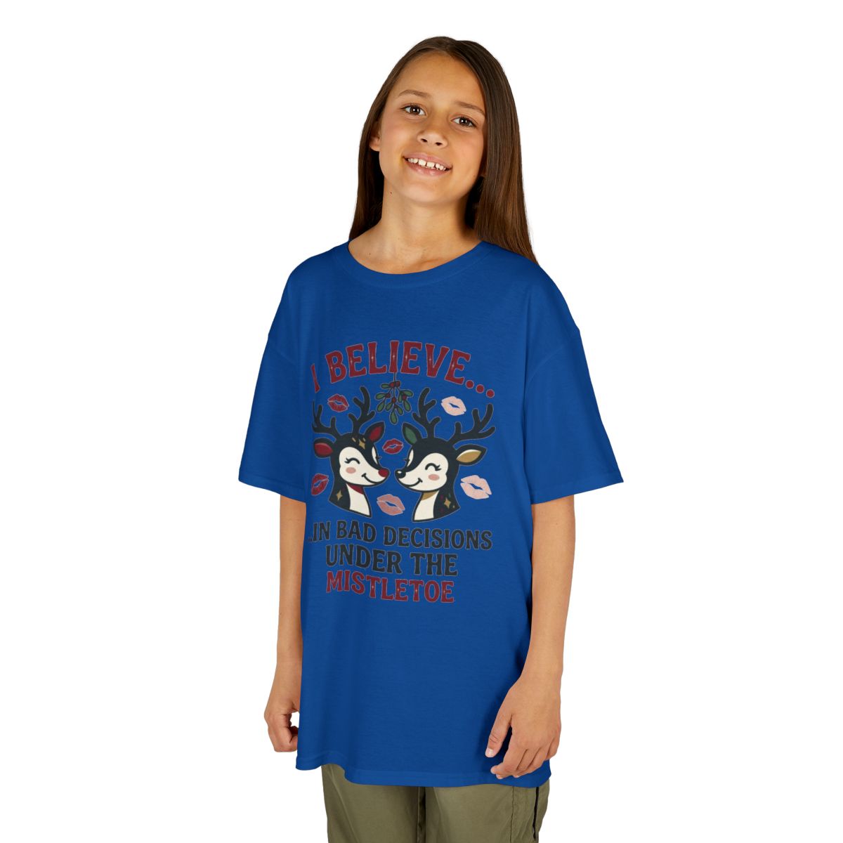 Color: Royal | Bad Decisions Under the Mistletoe Kids Tee