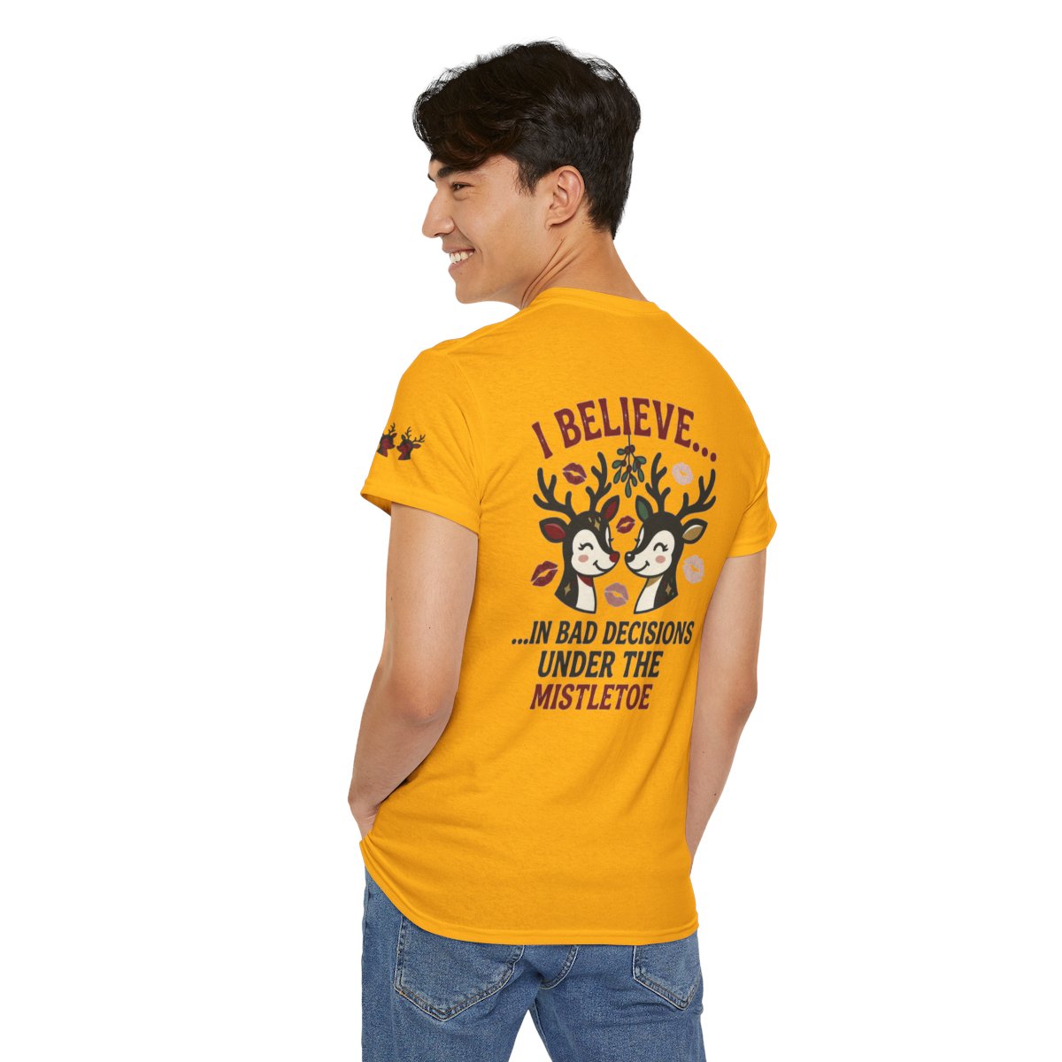 Color: Gold | Bad Decisions Under the Mistletoe Premium Graphic Tee