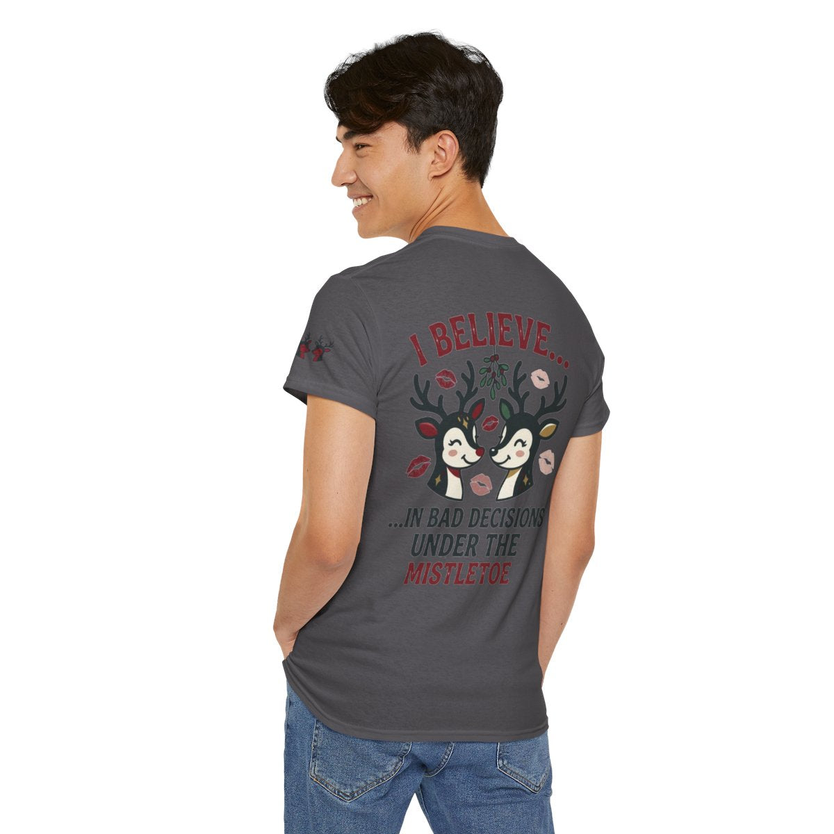 Color: Charcoal | Bad Decisions Under the Mistletoe Premium Graphic Tee