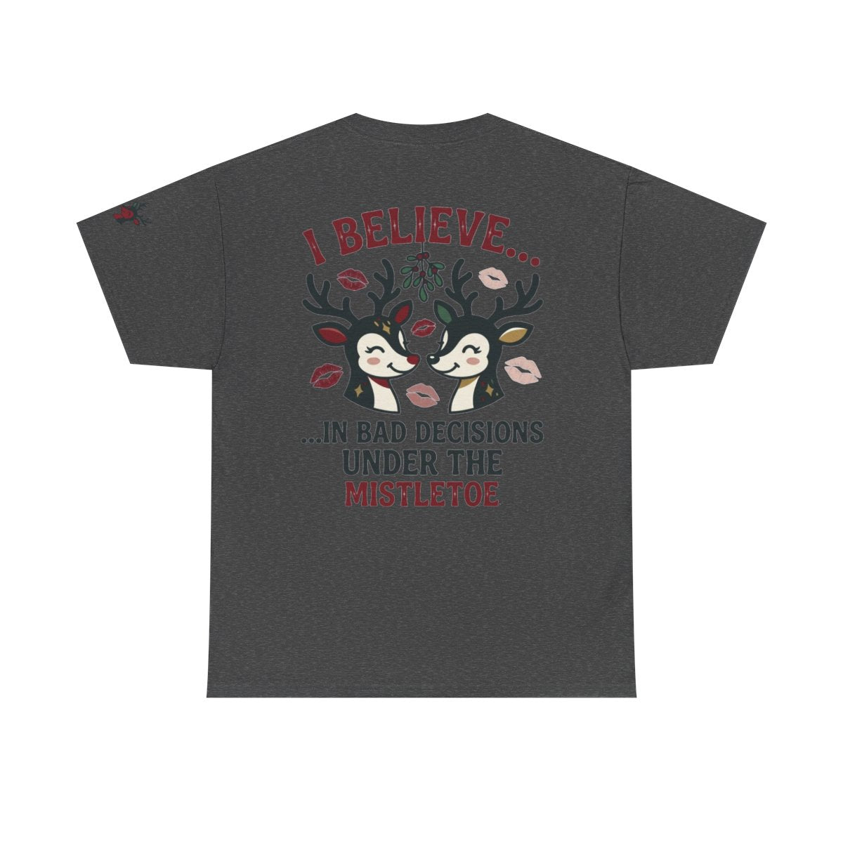 Color: Dark Heather | Bad Decisions Under the Mistletoe Premium Graphic Tee