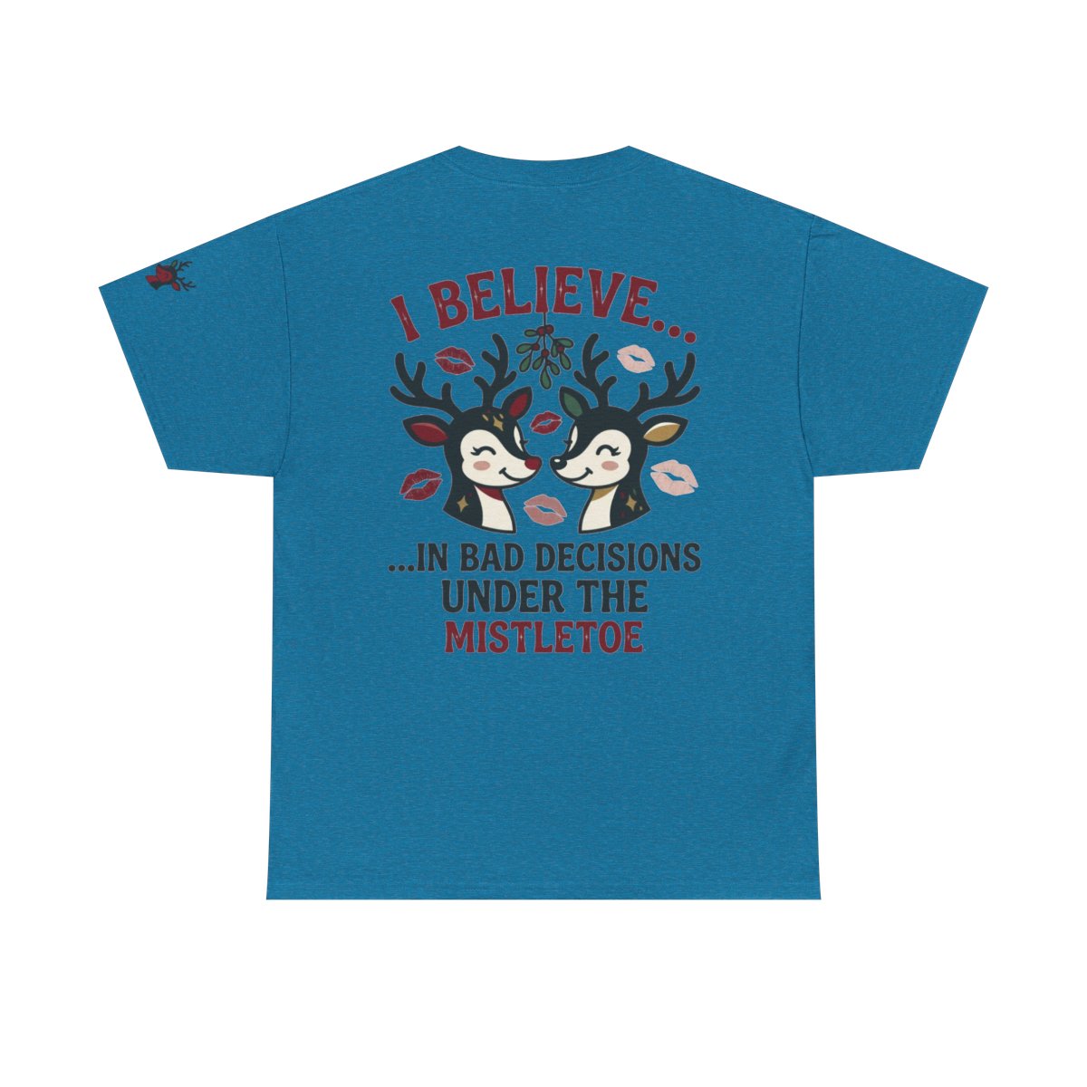 Color: Antique Sapphire | Bad Decisions Under the Mistletoe Premium Graphic Tee