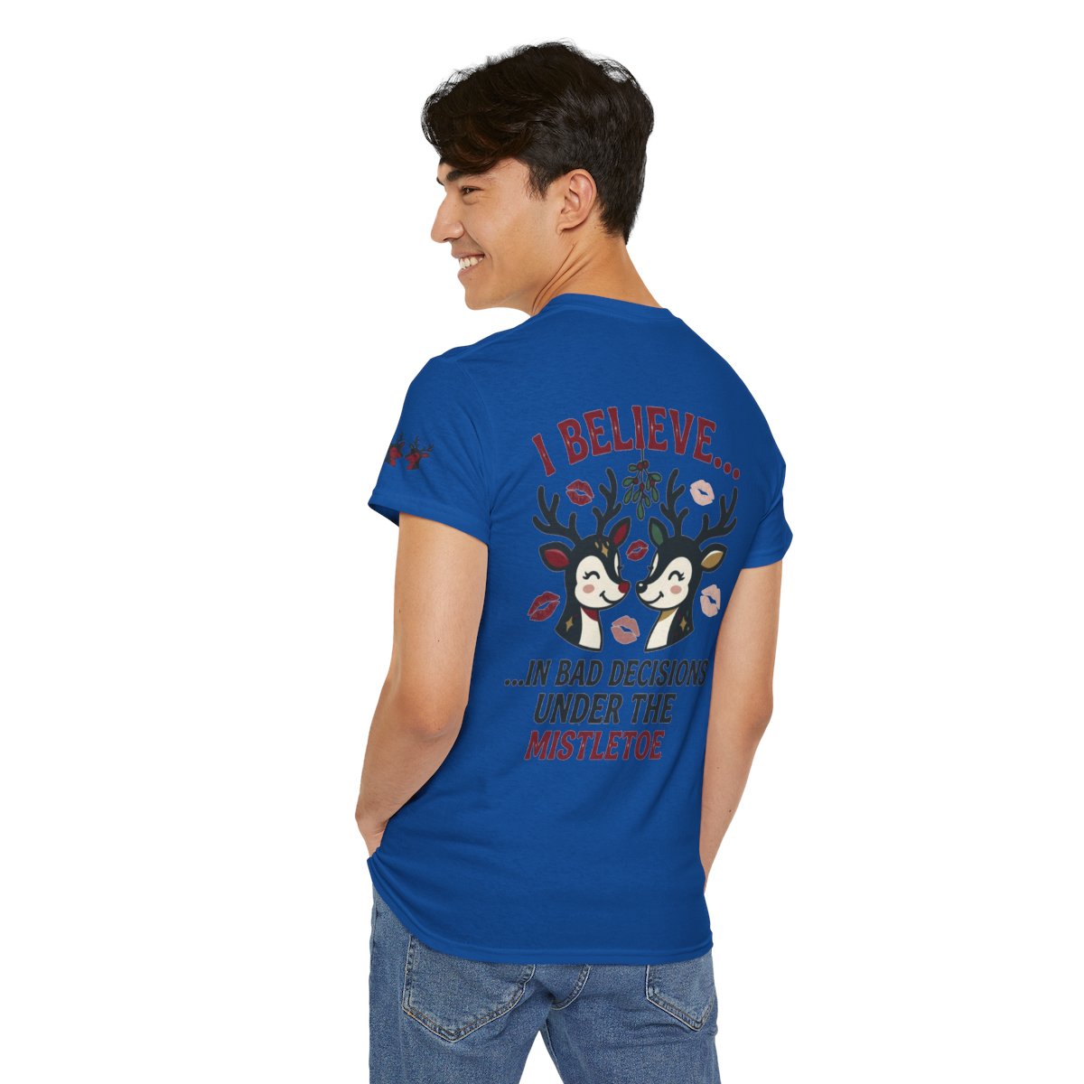 Color: Royal | Bad Decisions Under the Mistletoe Premium Graphic Tee