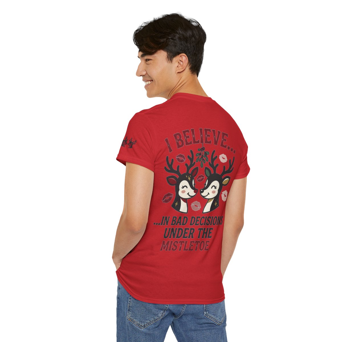 Color: Red | Bad Decisions Under the Mistletoe Premium Graphic Tee