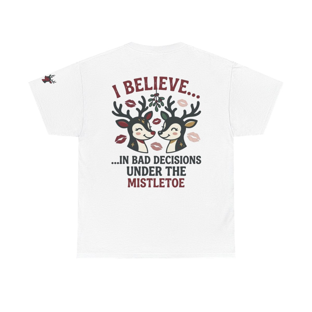 Color: White | Bad Decisions Under the Mistletoe Premium Graphic Tee