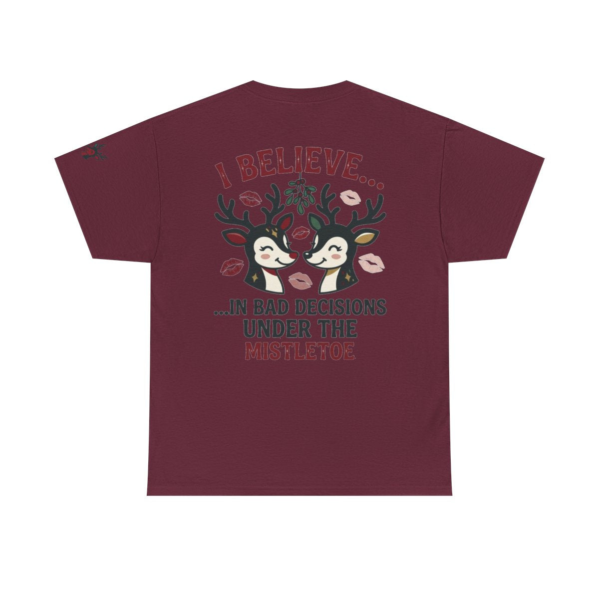 Color: Maroon | Bad Decisions Under the Mistletoe Premium Graphic Tee