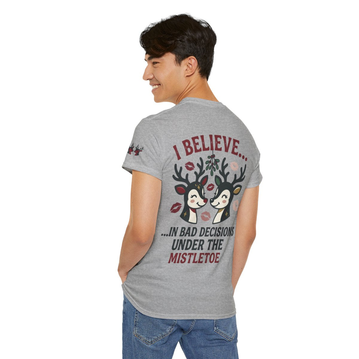 Color: Sport Grey | Bad Decisions Under the Mistletoe Premium Graphic Tee
