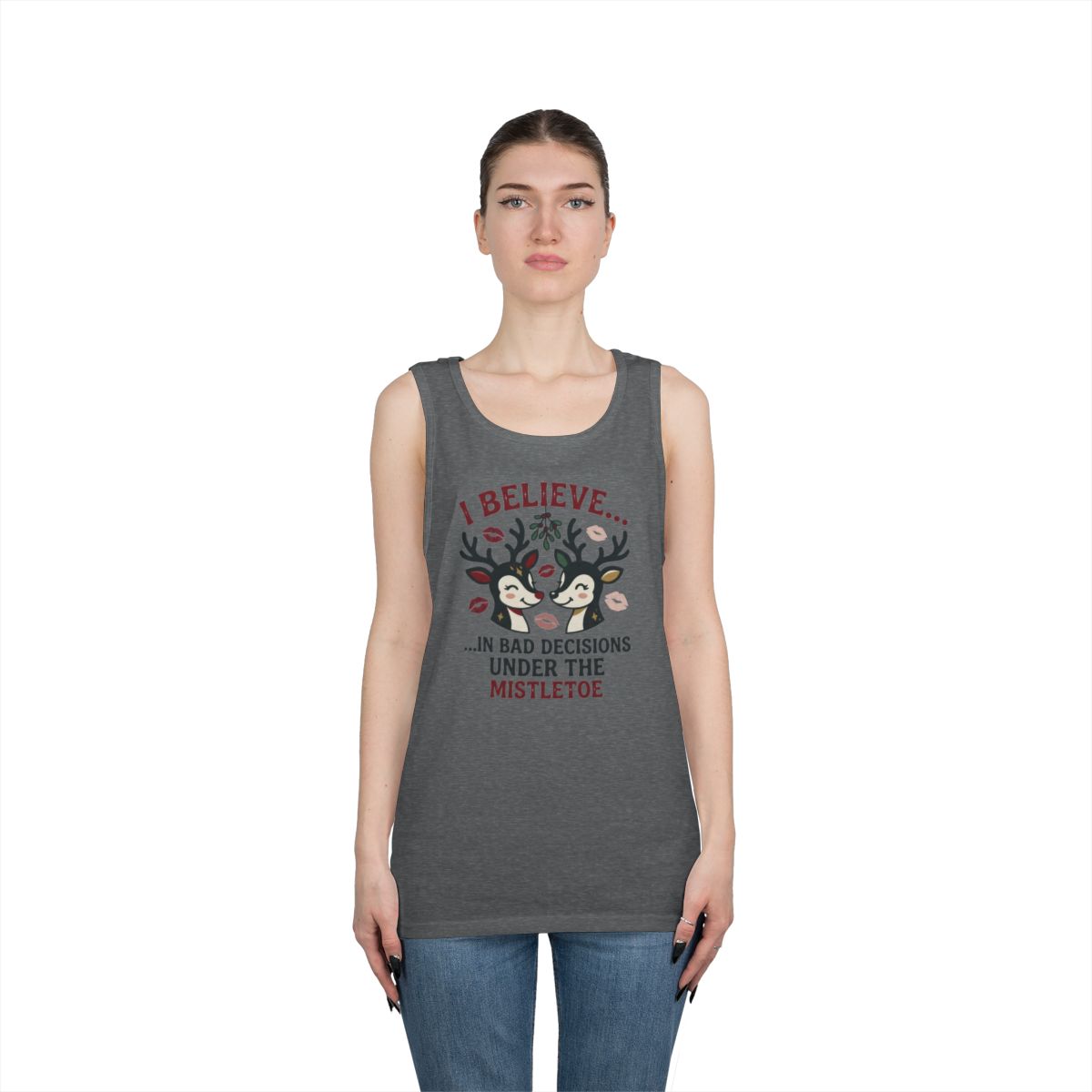 Color: Graphite Heather | Bad Decisions Under the Mistletoe Tank Top