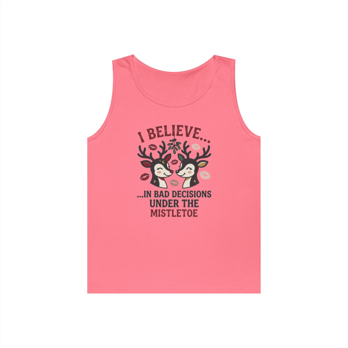Color: Safety Pink | Bad Decisions Under the Mistletoe Tank Top