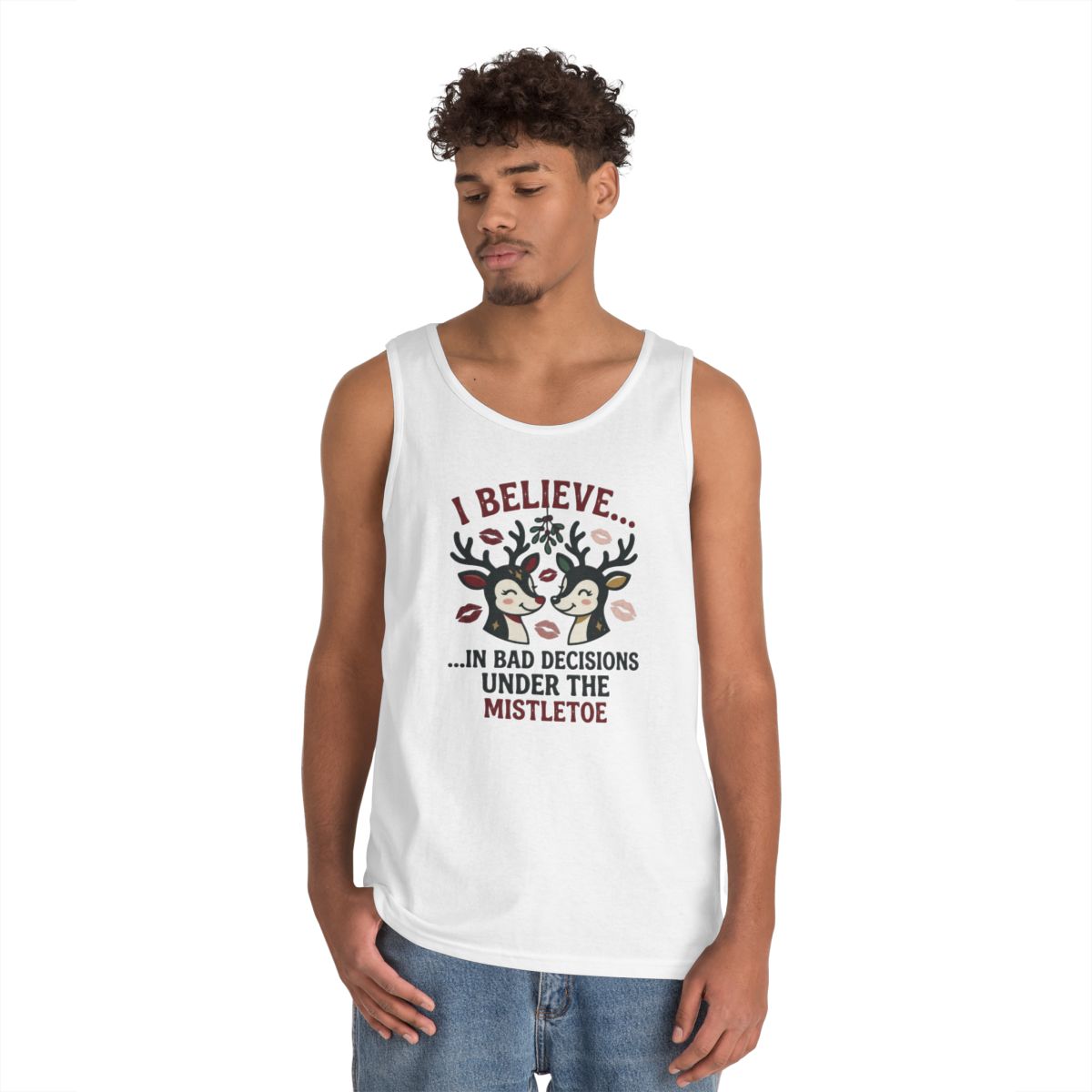 Color: White | Bad Decisions Under the Mistletoe Tank Top