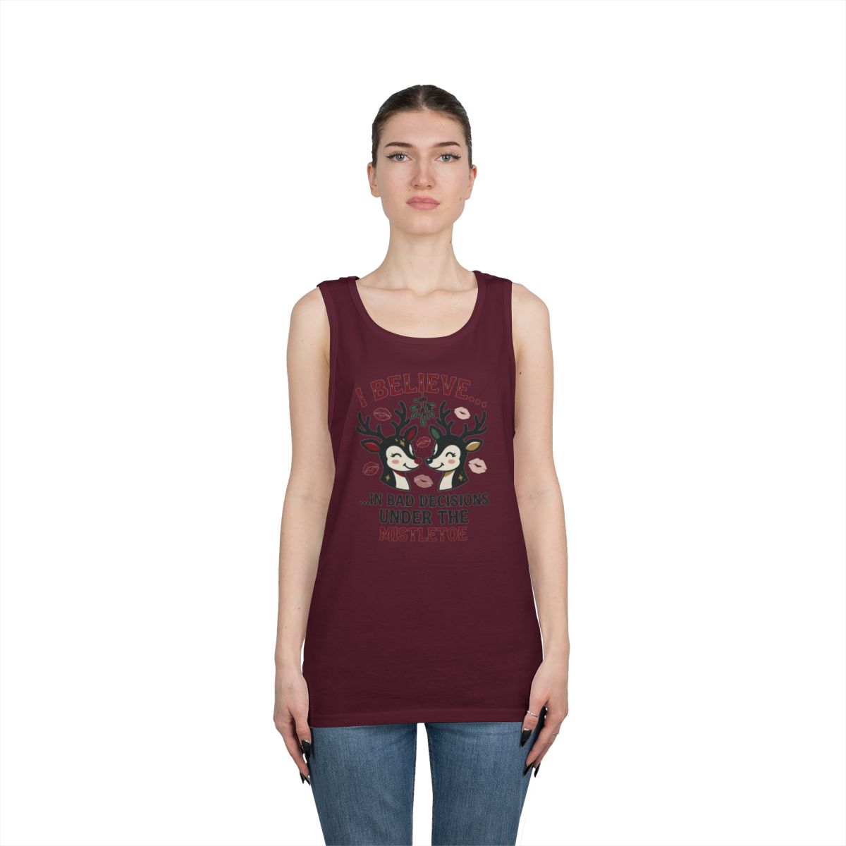 Color: Maroon | Bad Decisions Under the Mistletoe Tank Top