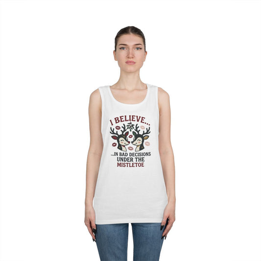 Color: White | Bad Decisions Under the Mistletoe Tank Top