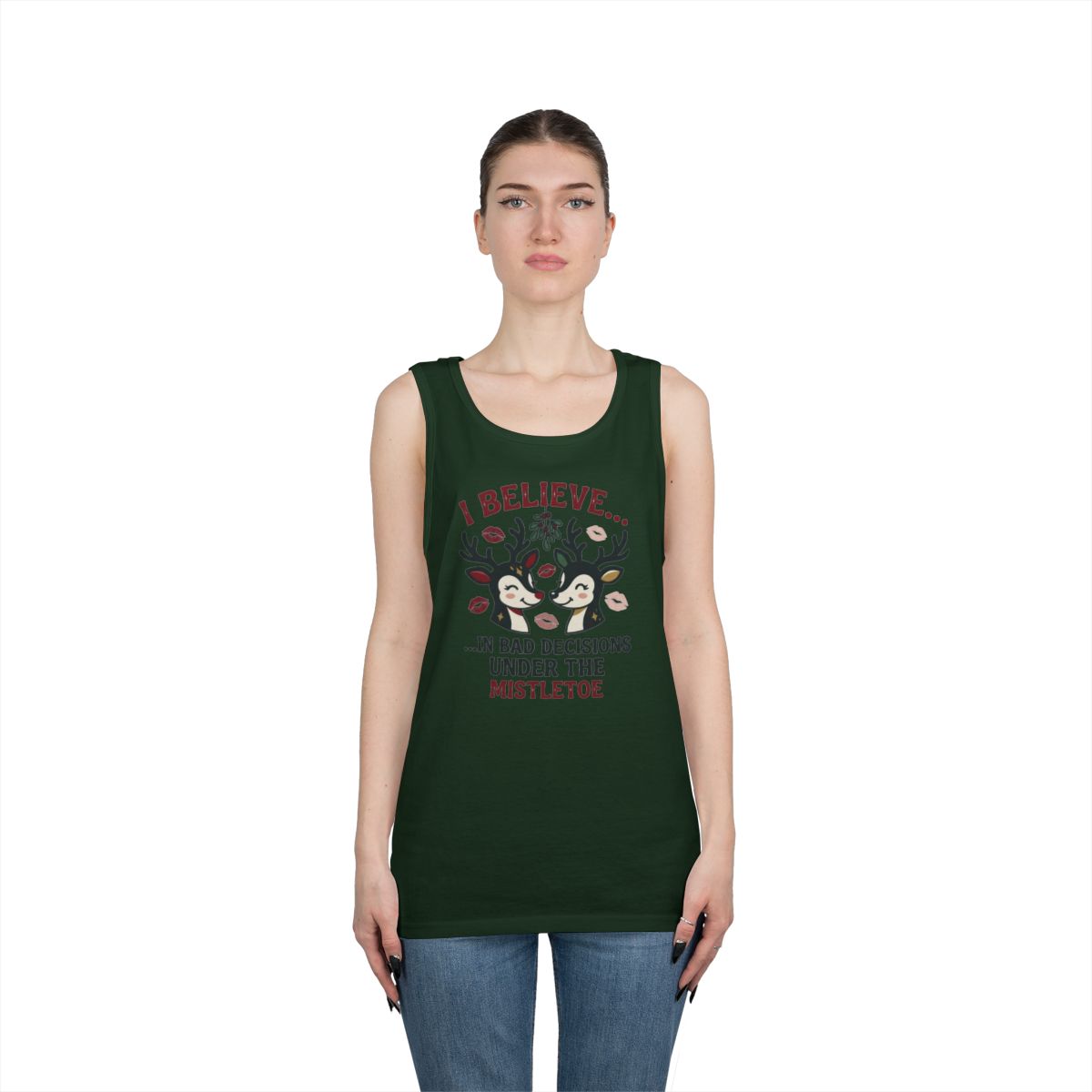 Color: Forest Green | Bad Decisions Under the Mistletoe Tank Top