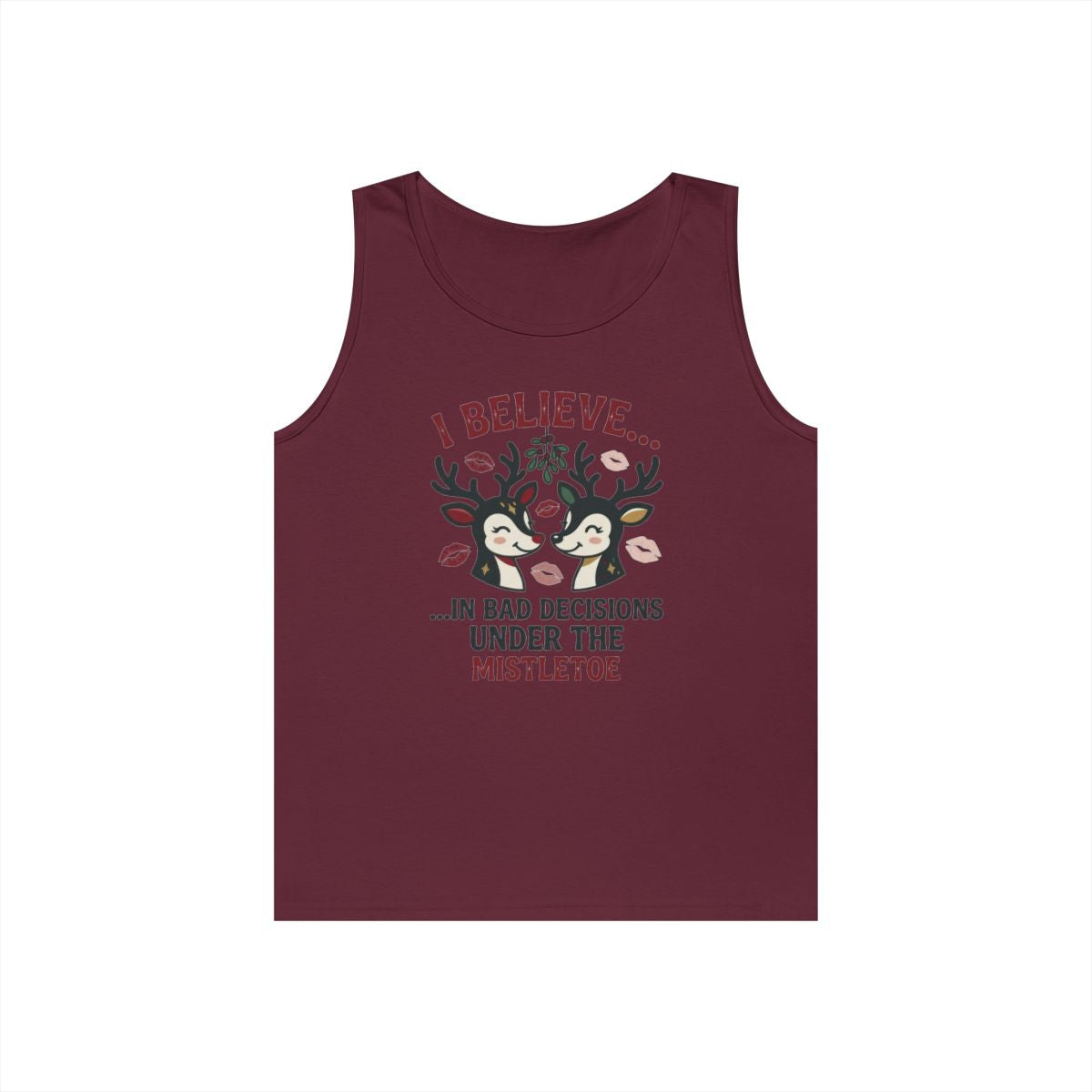 Color: Maroon | Bad Decisions Under the Mistletoe Tank Top