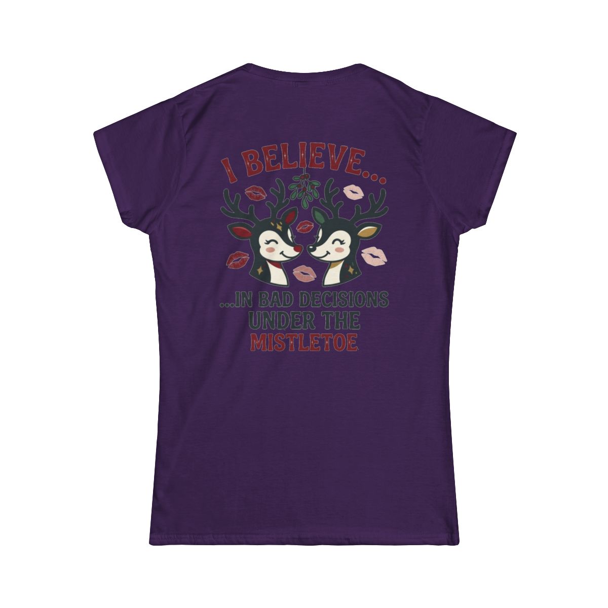 Color: Purple | Bad Decisions Under the Mistletoe Women's Tee