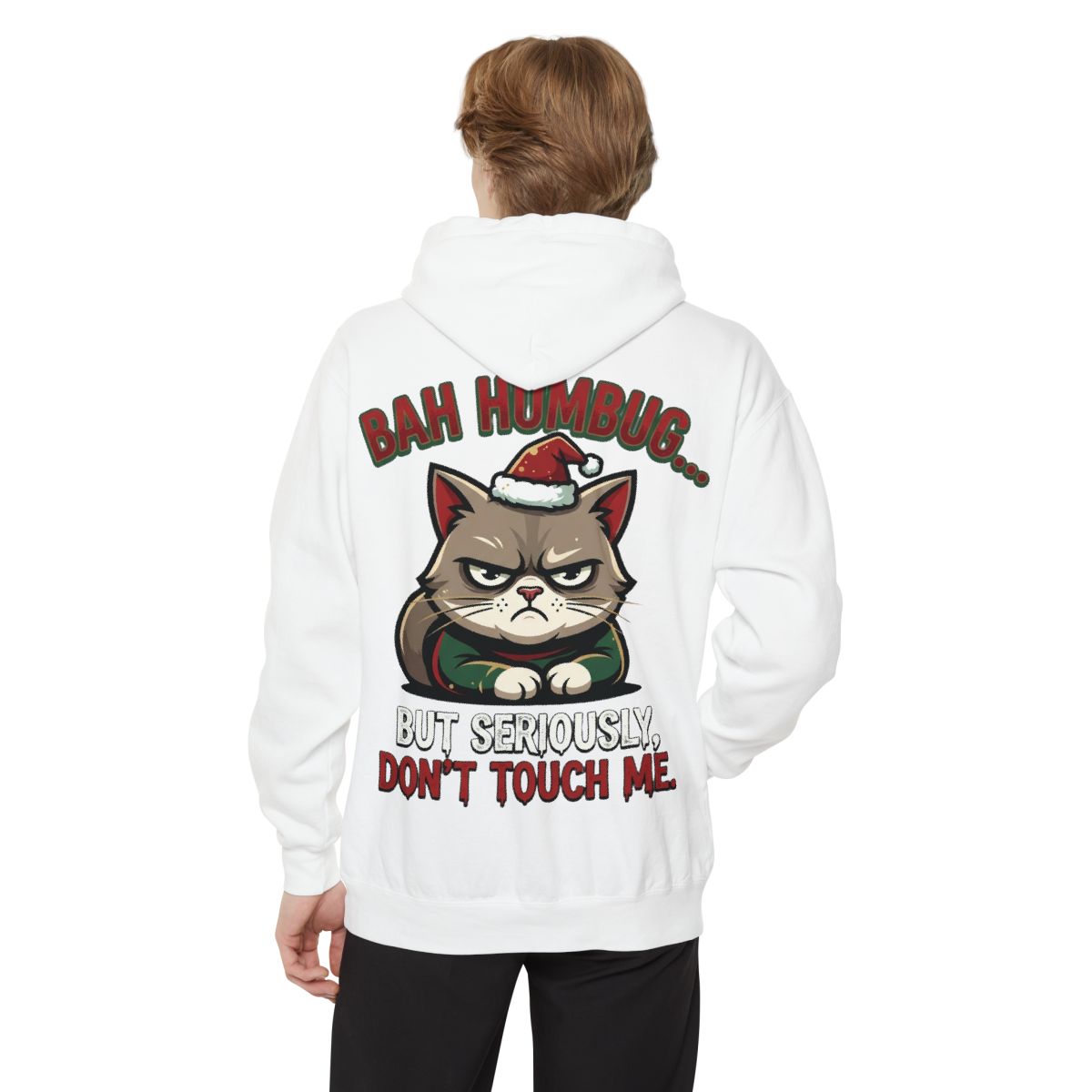 Color: White | Bah Humbug Garment-Dyed Hoodie