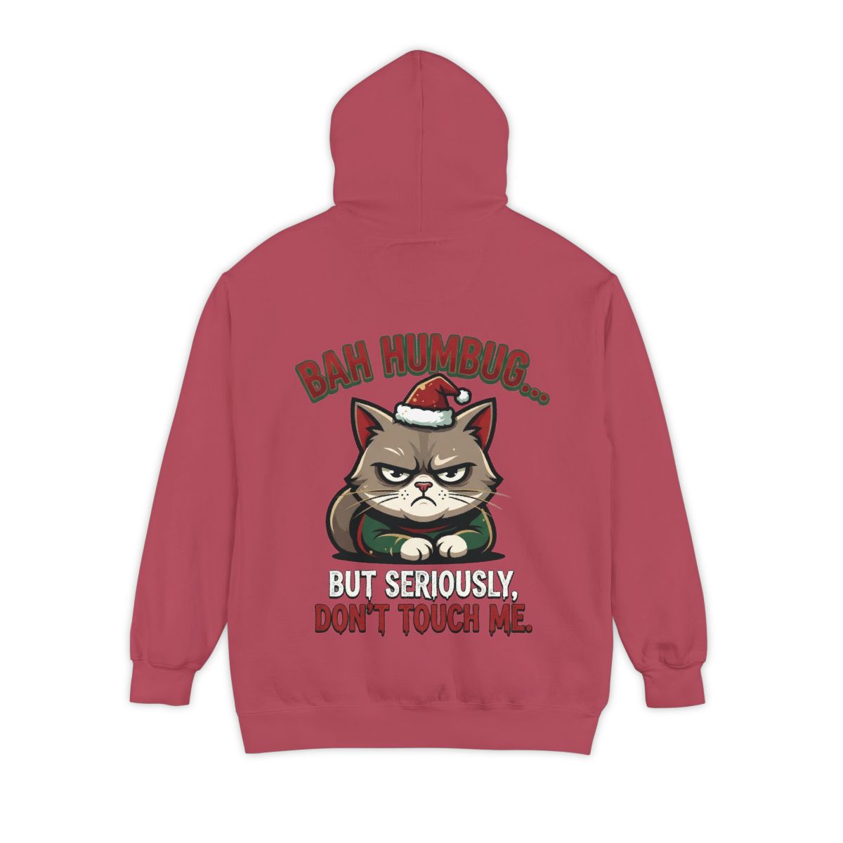 Color: Crimson | Bah Humbug Garment-Dyed Hoodie