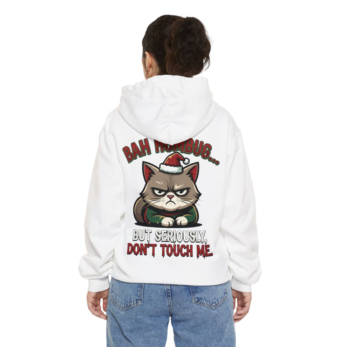Color: White | Bah Humbug Garment-Dyed Hoodie