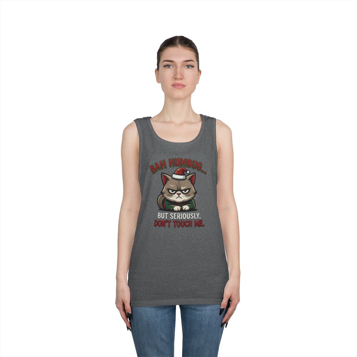 Color: Graphite Heather | Bah Humbug Tank Top