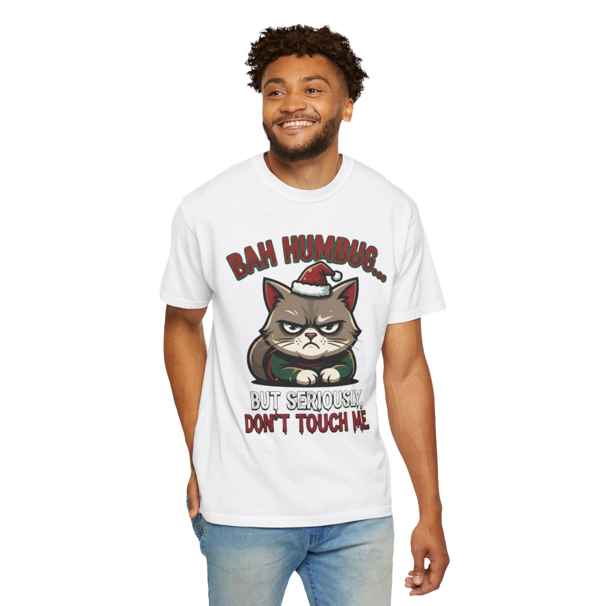 Color: White | Bah Humbug Unisex Garment-Dyed Tee