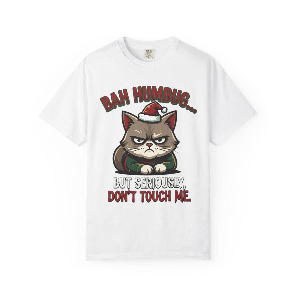 Color: White | Bah Humbug Unisex Garment-Dyed Tee