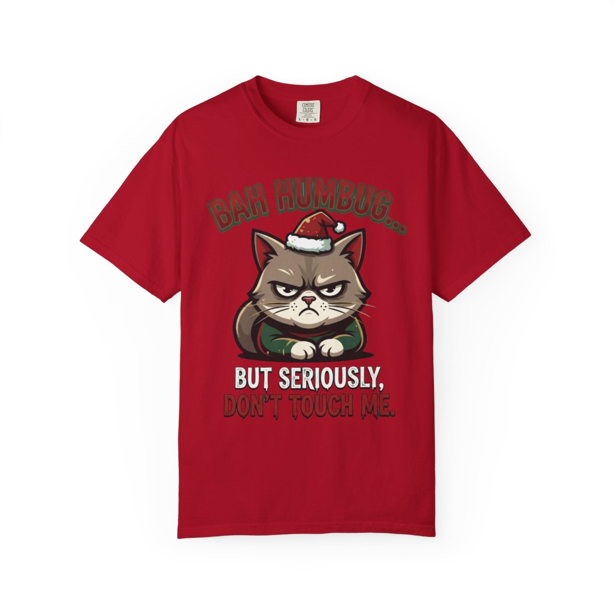 Color: Red | Bah Humbug Unisex Garment-Dyed Tee