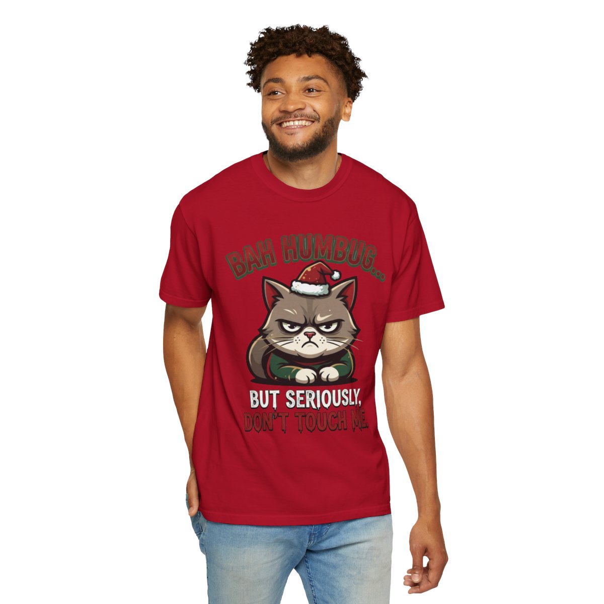 Color: Red | Bah Humbug Unisex Garment-Dyed Tee
