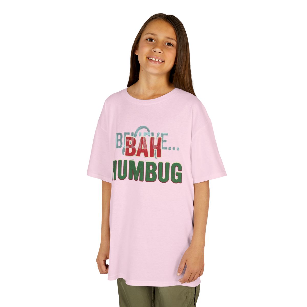 Color: Light Pink | Bah Humburg Kids Tee