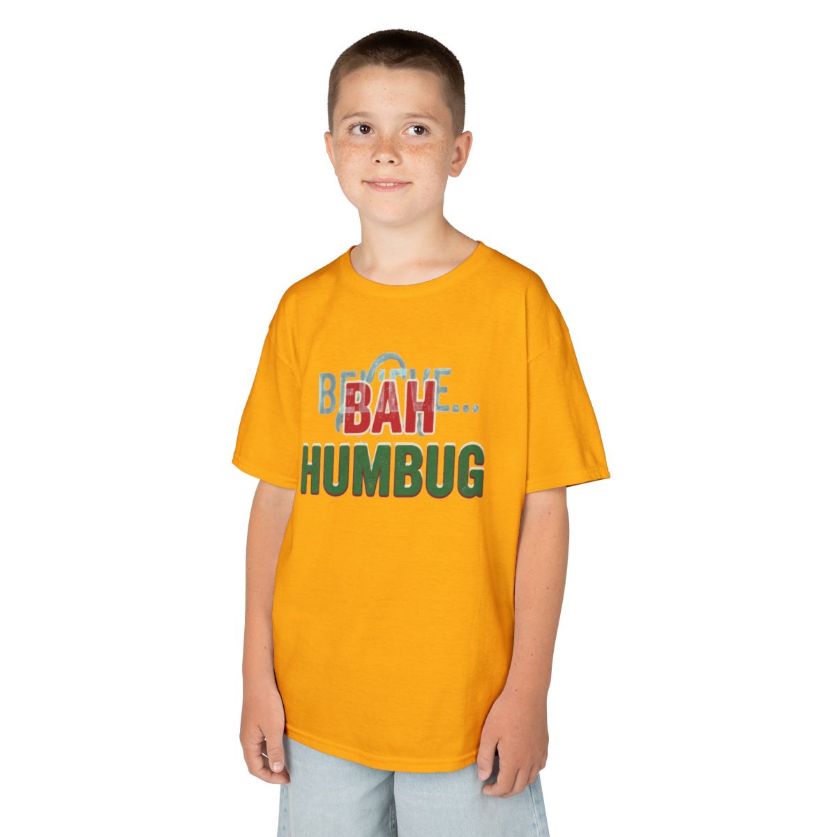 Color: Gold | Bah Humburg Kids Tee