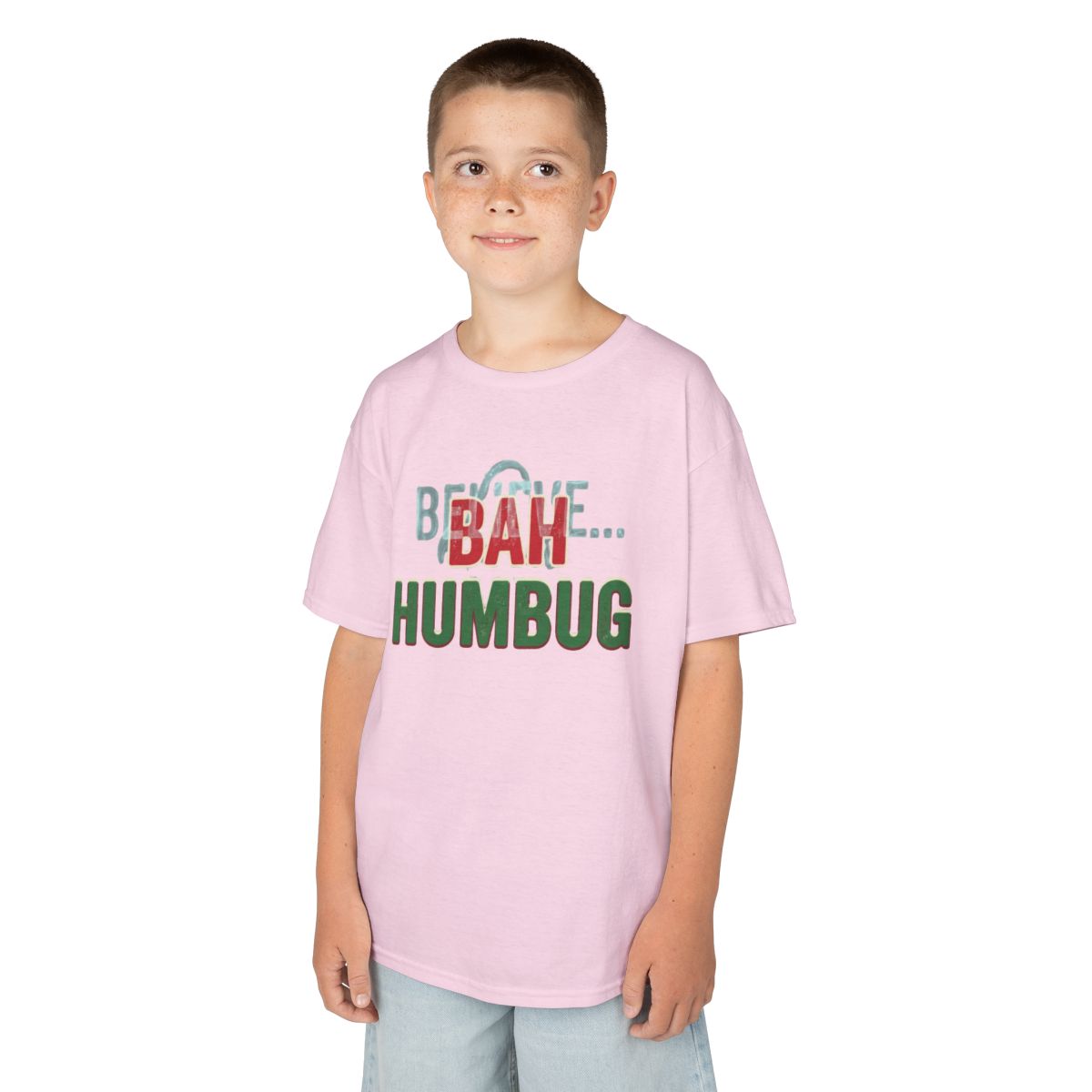 Color: Light Pink | Bah Humburg Kids Tee