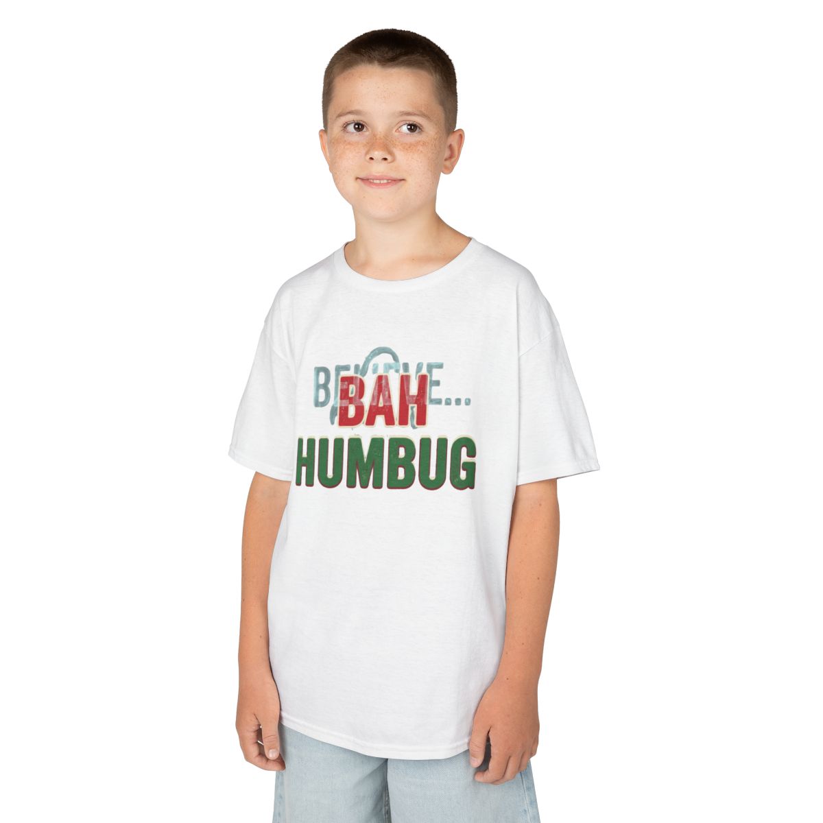 Color: White | Bah Humburg Kids Tee