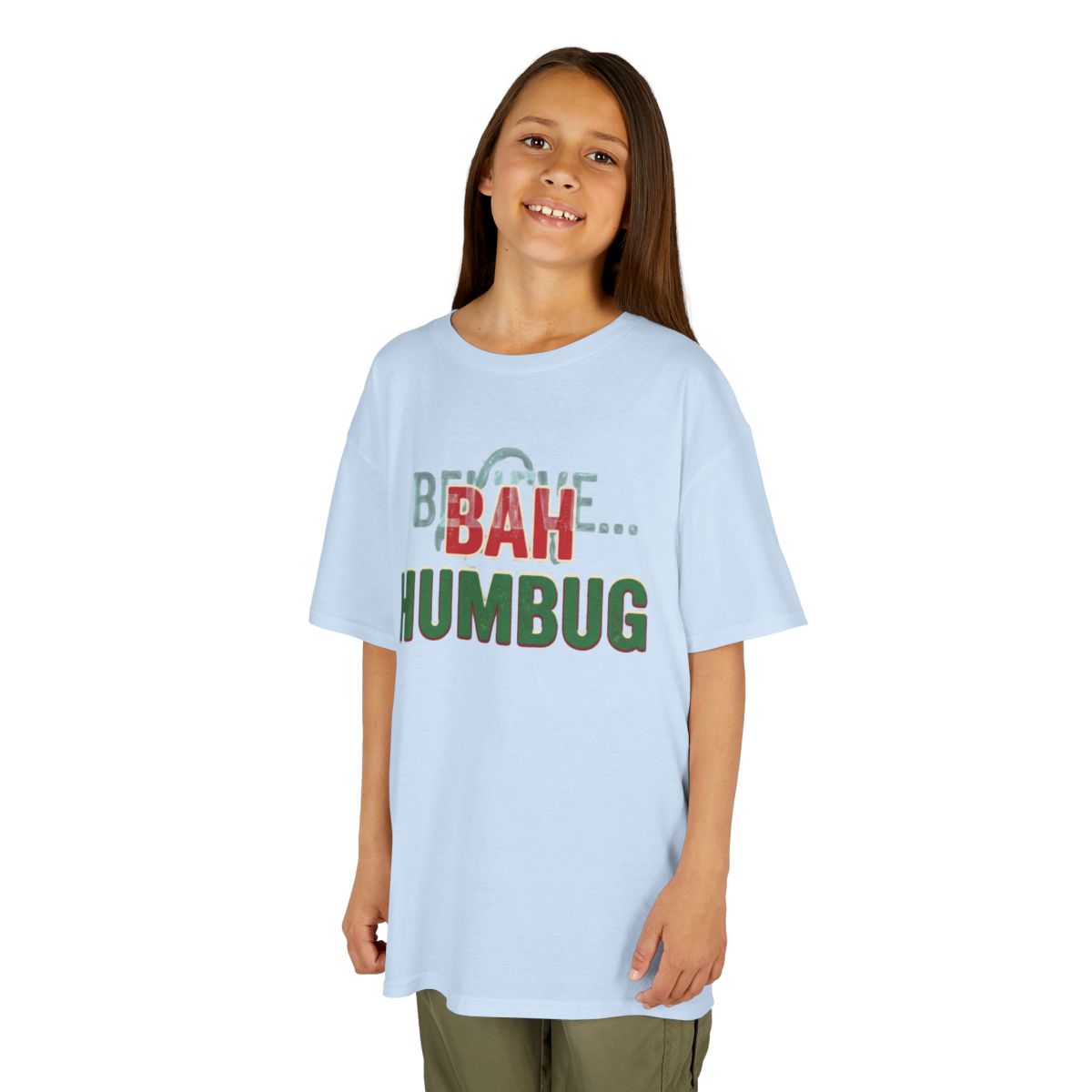 Color: Light Blue | Bah Humburg Kids Tee