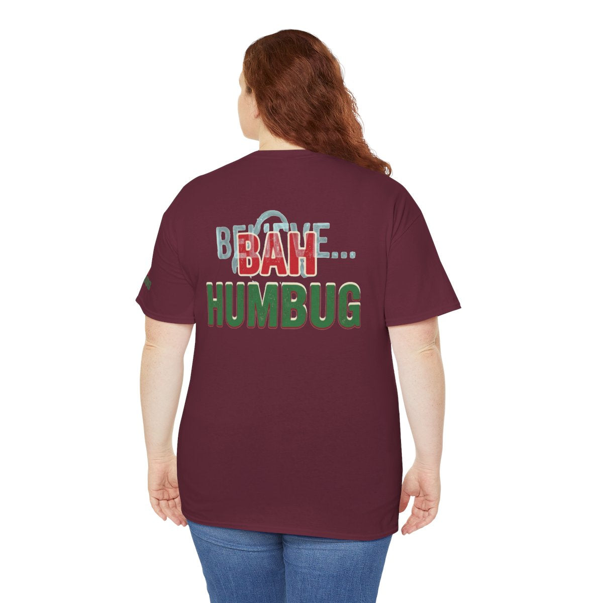 Color: Maroon | Bah Humburg Premium Graphic Tee