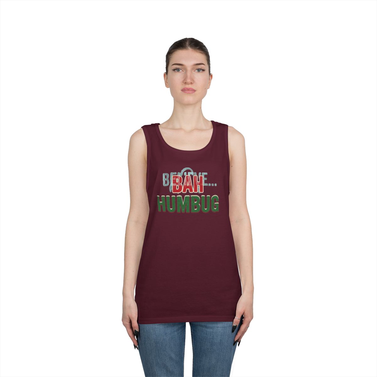 Color: Maroon | Bah Humburg Tank Top