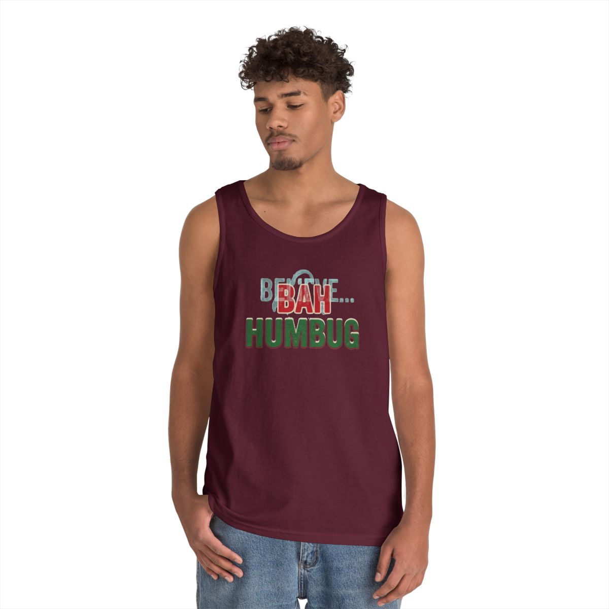 Color: Maroon | Bah Humburg Tank Top