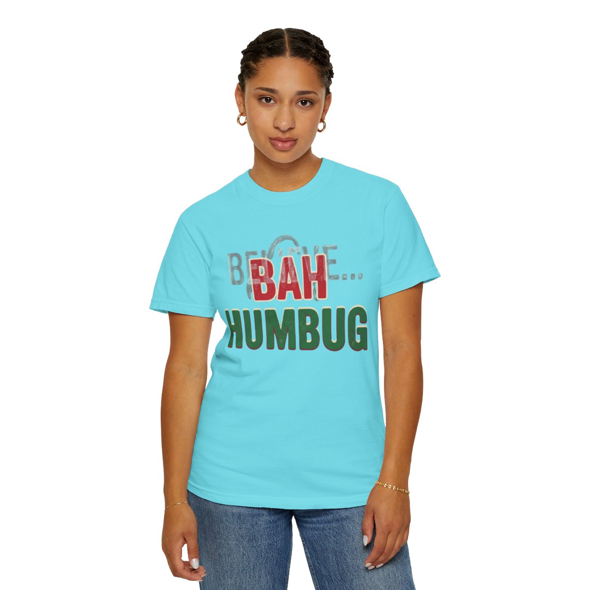 Color: Lagoon Blue | Bah Humburg Unisex Garment-Dyed Tee