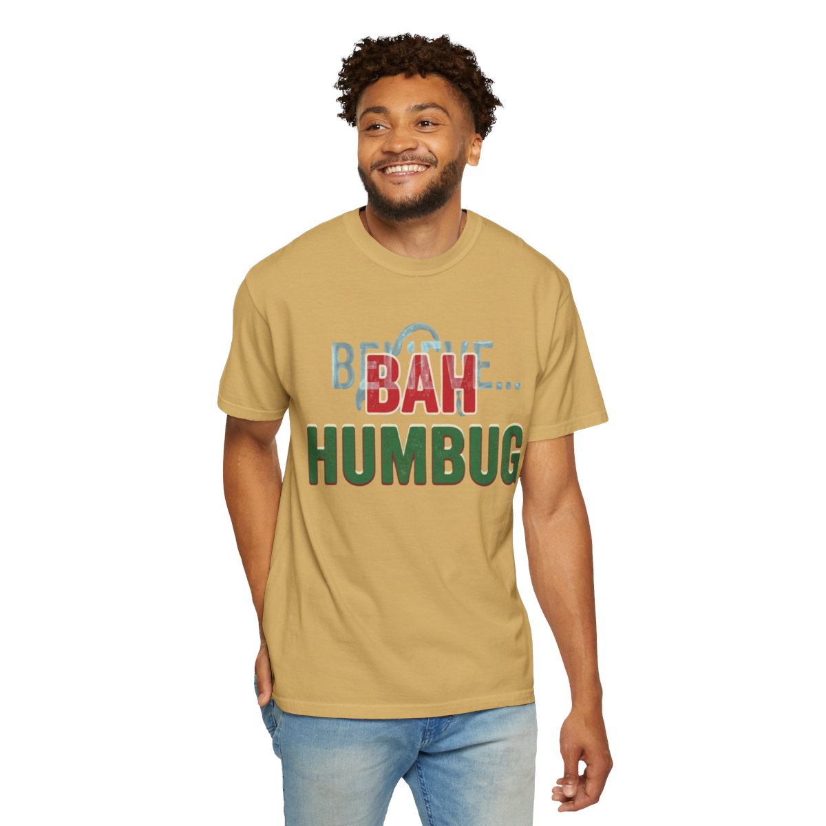 Color: Mustard | Bah Humburg Unisex Garment-Dyed Tee