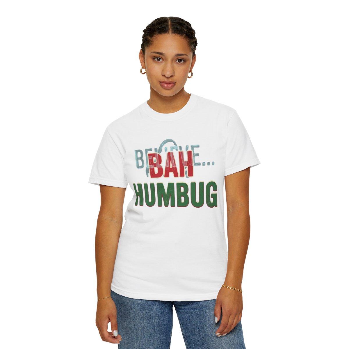 Color: White | Bah Humburg Unisex Garment-Dyed Tee