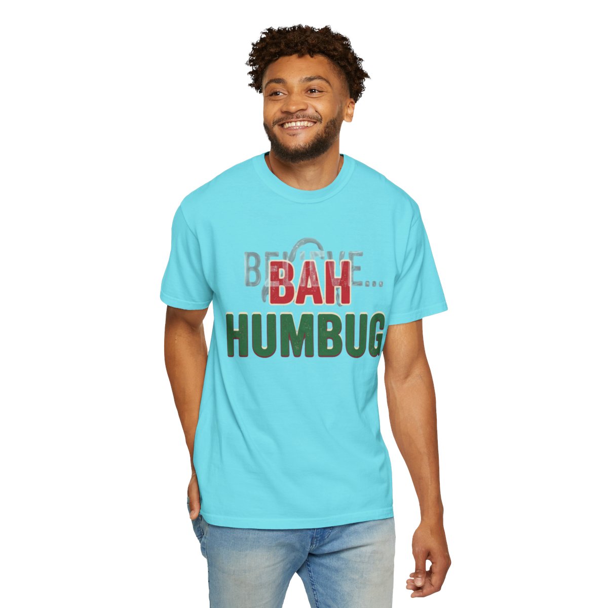 Color: Lagoon Blue | Bah Humburg Unisex Garment-Dyed Tee