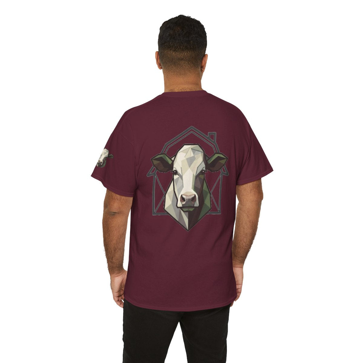 Color: Maroon | Barnyard Cow Premium Graphic Tee