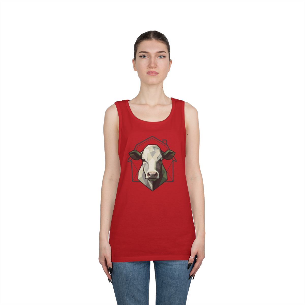 Color: Red | Barnyard Cow Tank Top