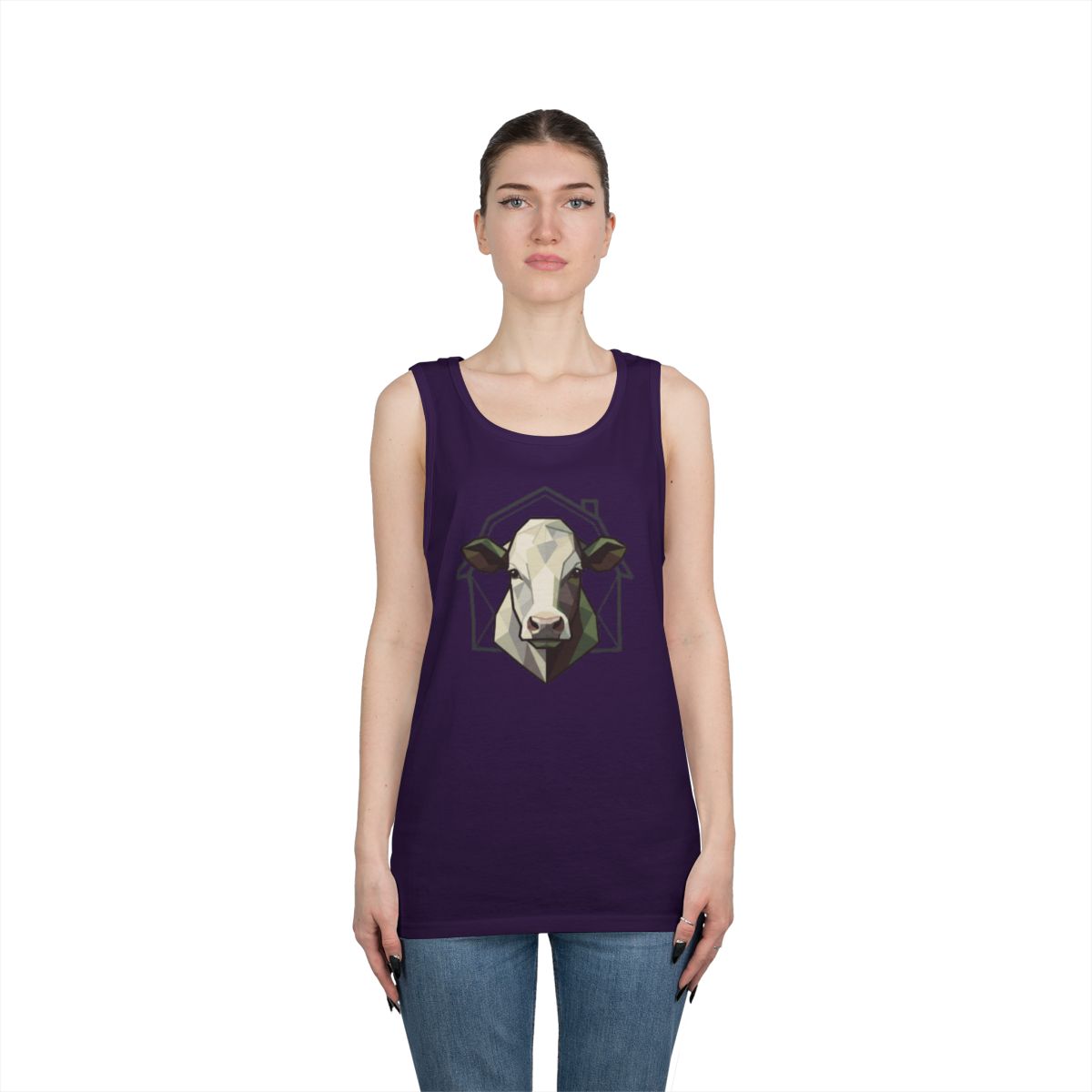 Color: Purple | Barnyard Cow Tank Top