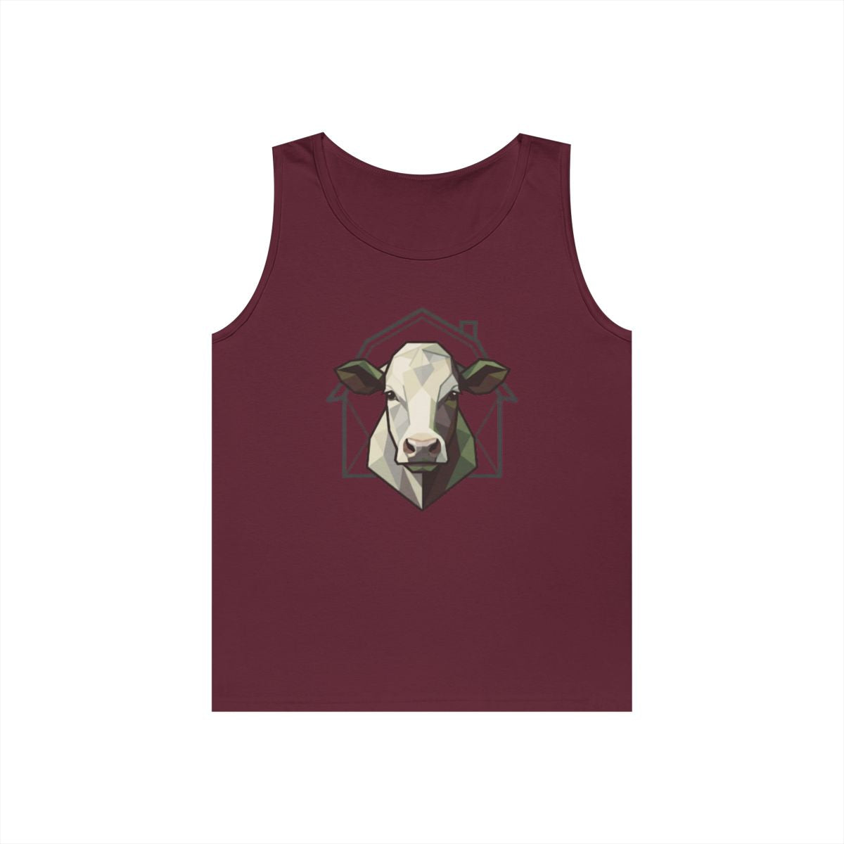 Color: Maroon | Barnyard Cow Tank Top