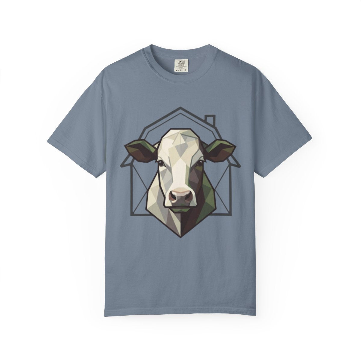 Color: Blue Jean | Barnyard Cow Unisex Garment-Dyed Tee