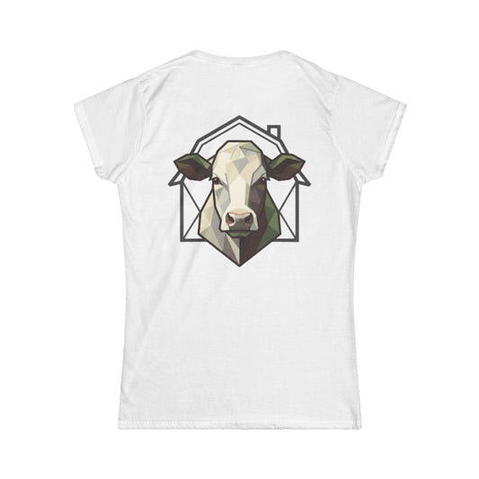 Color: White | Barnyard Cow Women's Tee