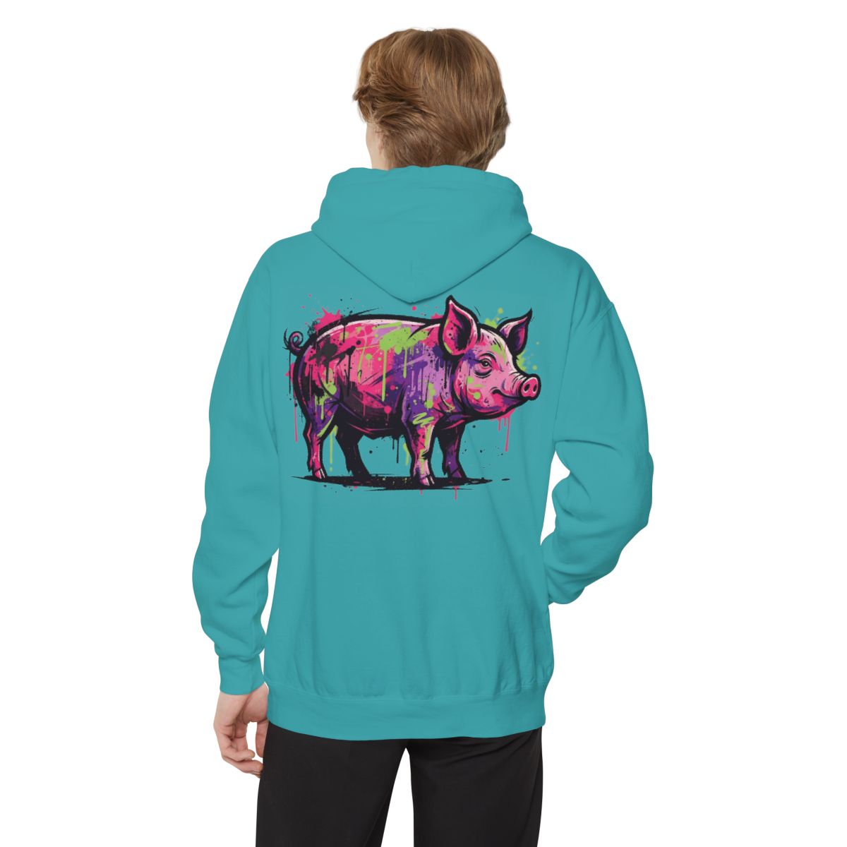 Color: Seafoam | Barnyard Pig Garment-Dyed Hoodie