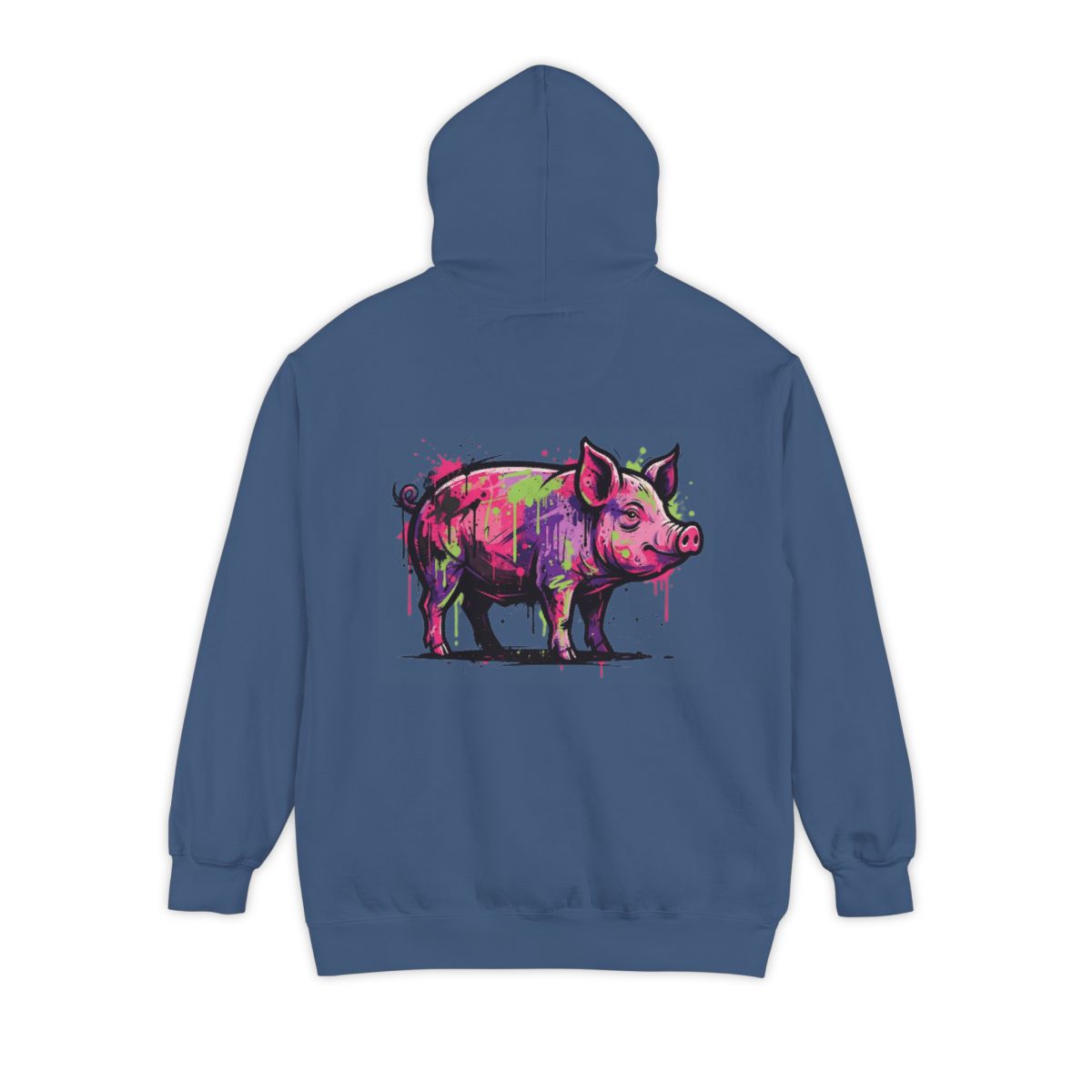 Color: True Navy | Barnyard Pig Garment-Dyed Hoodie
