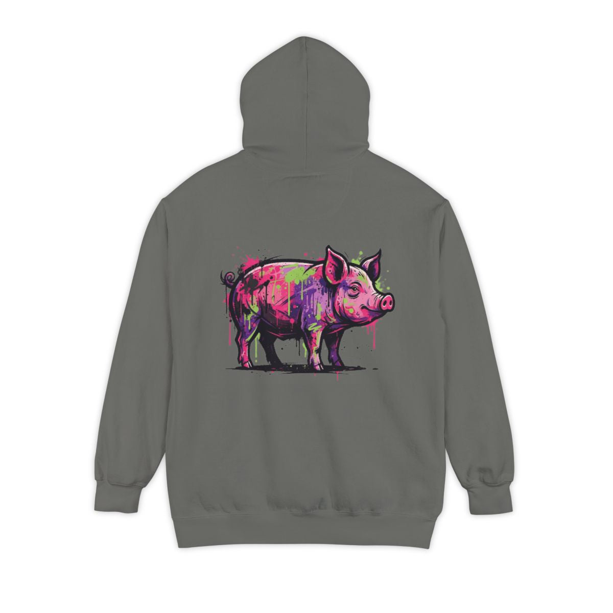 Color: Grey | Barnyard Pig Garment-Dyed Hoodie